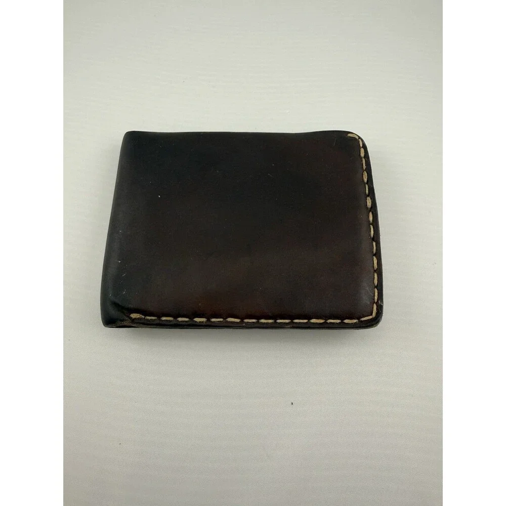 Coronado Leather Horween Shell Cordovan Bifold Wallet Brown Made US